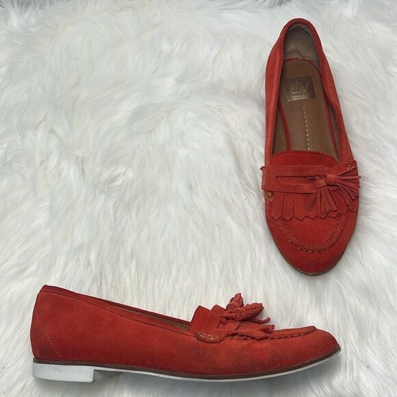 Dolce Vita Orange Suede Tassel Loafers Sz 8.5 - Picture 1 of 6